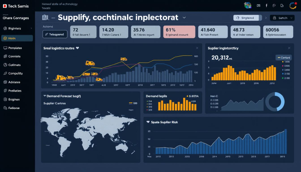 Dashboard optimasi supply chain menggunakan teknologi AI manufaktur