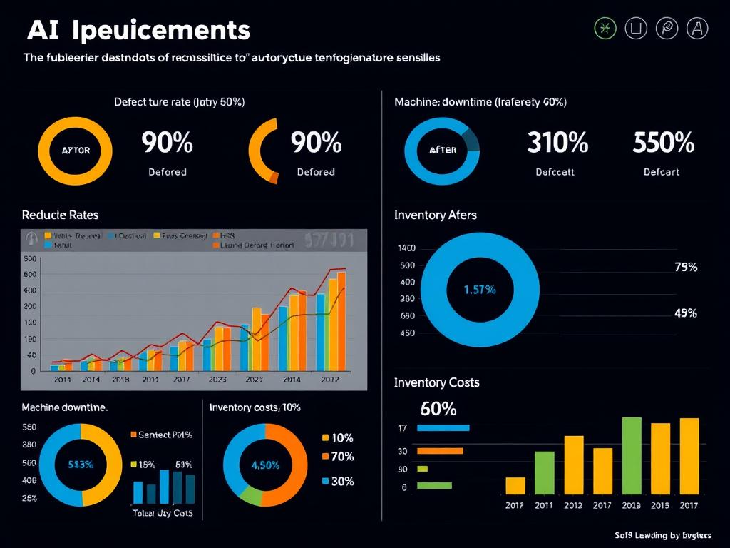 Grafik hasil implementasi teknologi AI manufaktur di pabrik otomotif
