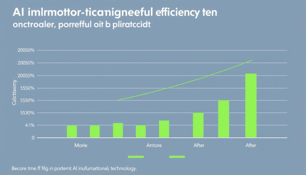 Grafik menunjukkan peningkatan efisiensi operasional dengan teknologi AI manufaktur